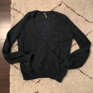 Free People Crossover Sweater sz XS forest green